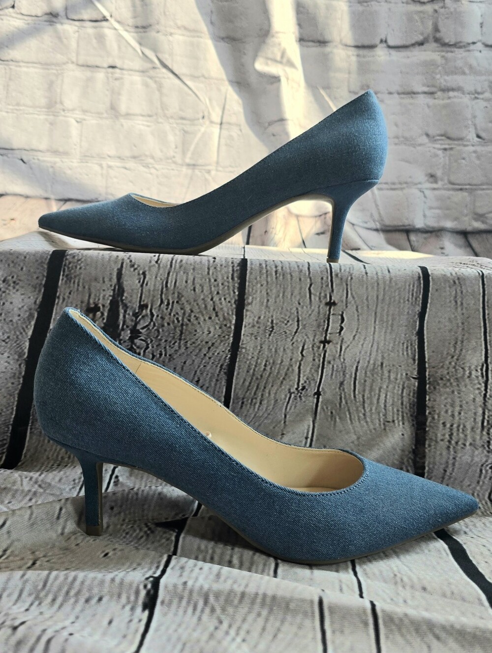 Marc Fisher Classic Pointed-Toe Pump in Denim
